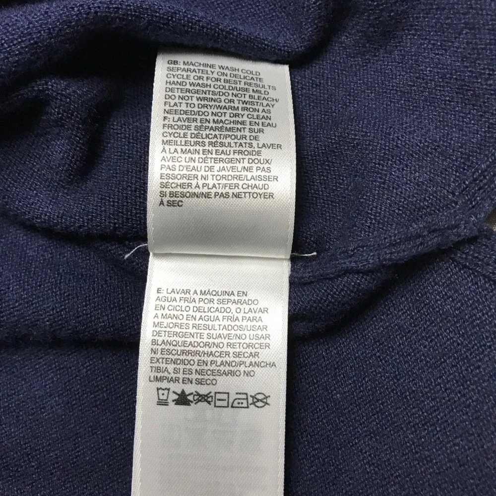The North Face Mens Navy Blue Cotton Wool Blend Quarter Zip Sweater XL HJ108297 - Picture 10 of 12